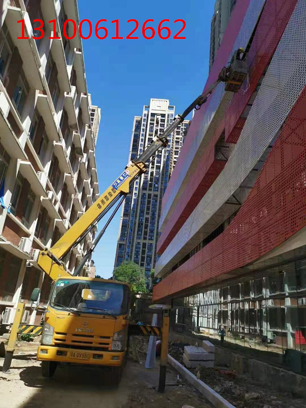 宜昌24米高空作业车外墙施工现场，效率高